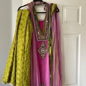 Indian Pakistani designer salwar dupatta and palazzo pants size 46